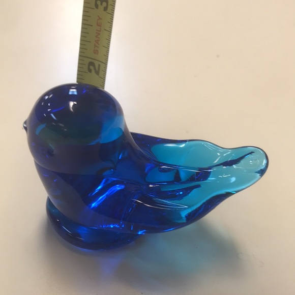 Vintage Terra Studios Blue Bird of Happiness 3-1/2" Art Glass Figurine - Picture 7 of 7